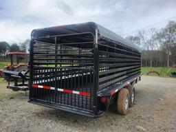 NEW 2023 WW 20' x 6'8" GOOSENECK STOCK TRAILER, TARP TOP, TWO 7,000 LB AXLE