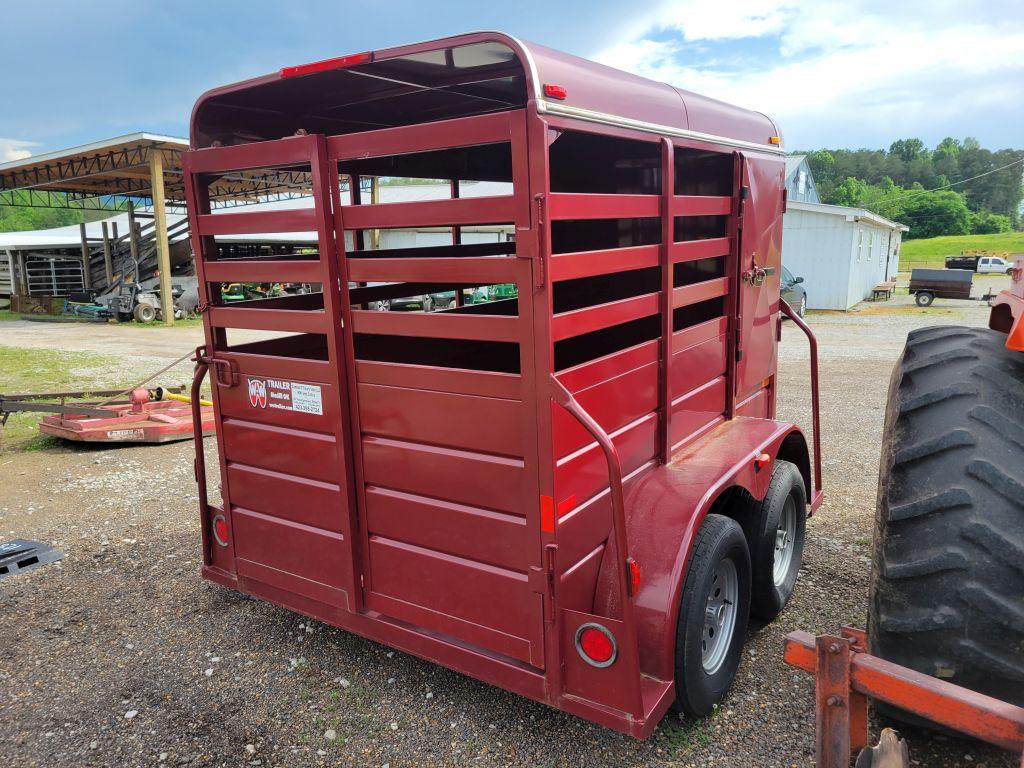 UNUSED 2023 WW 10'x5' BUMPER PULL STOCK TRAILER, TANDEM AXLE, HAS BILL OF ORIGIN,