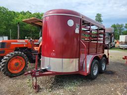 UNUSED 2023 WW 10'x5' BUMPER PULL STOCK TRAILER, TANDEM AXLE, HAS BILL OF ORIGIN,