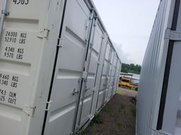 2024 SHIPPING CONTAINER WITH (4) 7' BAY DOORS, FORK LIFT POCKETS, SN