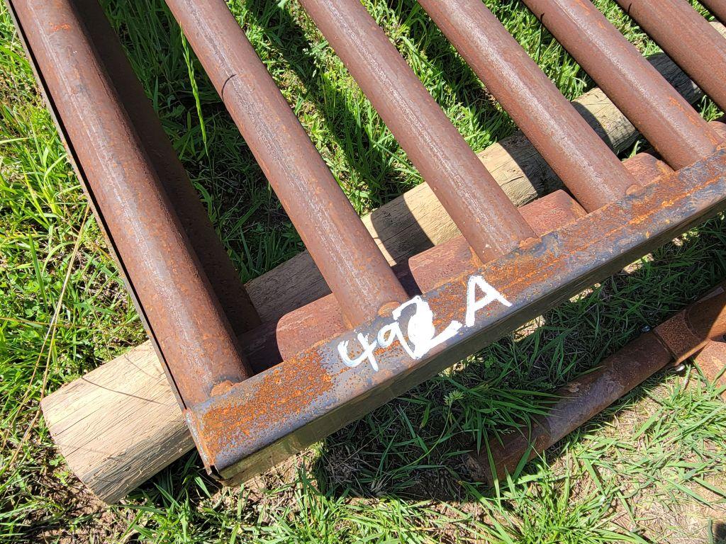 NEW 14'X7' CATTLE GUARD, 12" DEEP, 4 1/2" PIPE FRAME WITH 2 3/8" PIPE RUNNE