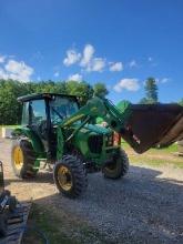 2006 JOHN DEERE 5225 CAB TRACTOR, HAS A/C, 4 SPEED, 4 GOOD TIRES, 56HP JOHN