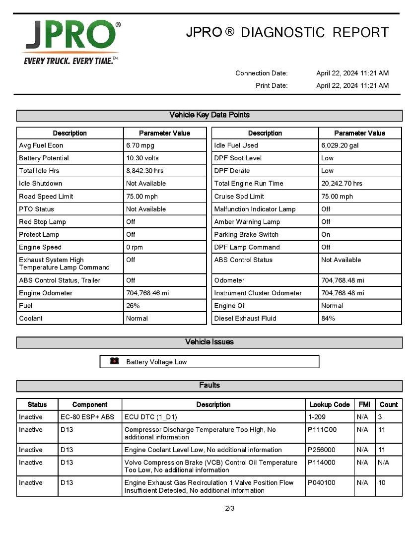 2019 VOLVO VNL64T780 Serial Number: 4V4NC9EH9KN225835