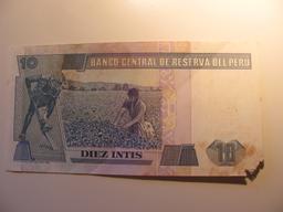 Foreign Currency:  1987 Peru 10 Intis (Crisp)