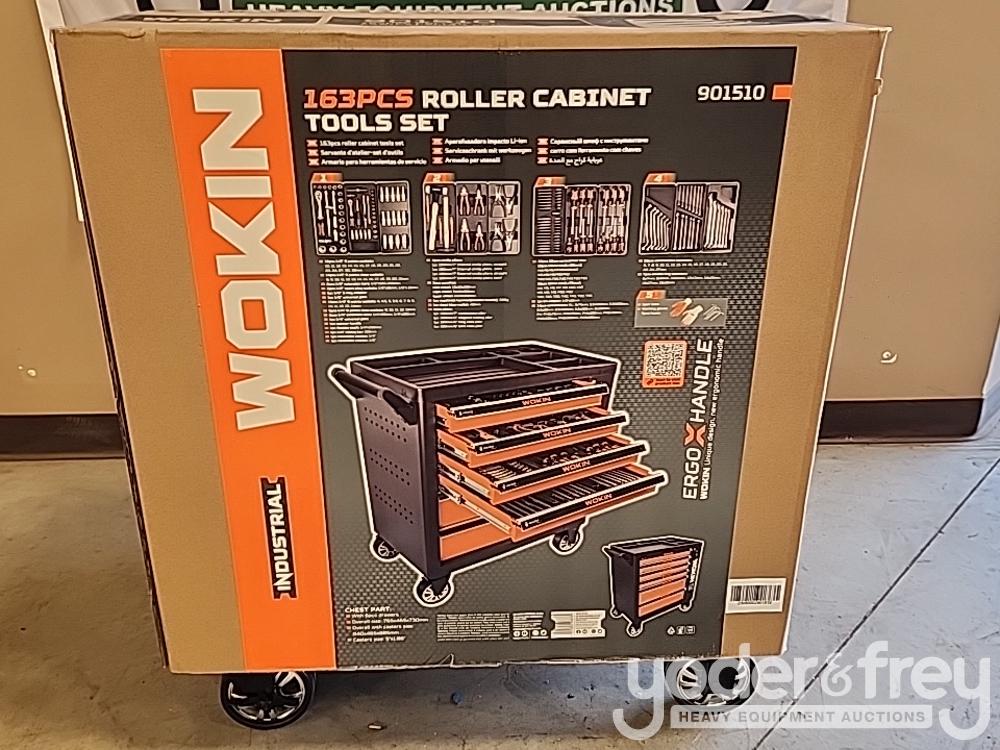 Unused Wokin 163 Pc 6 Drawer Rolling Tool Chest