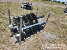 Unused 2024 JCT Hydraulic Auger Drive, Bits, QA 12", 18" Alloy Bits to suit Skidsteer