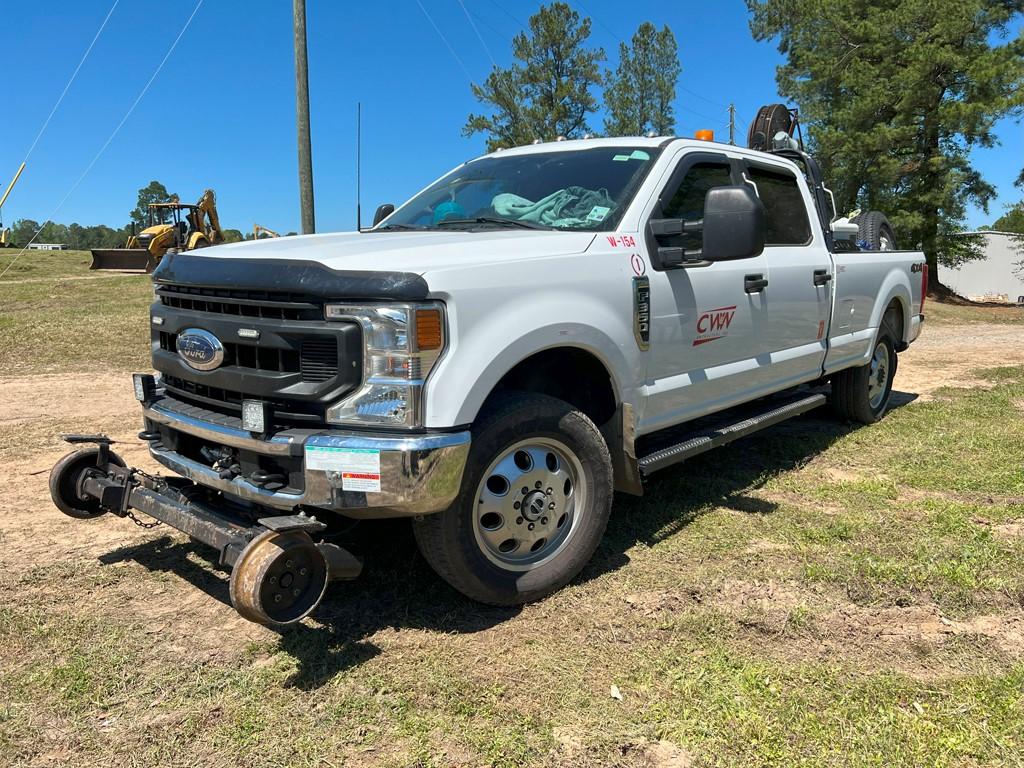 2021 FORD F350XL TRUCK, 75,339 Miles,  HIRAIL, CREW CAB, 4X4, GAS, AUTO, PW