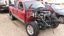 2001 DODGE DAKOTA PICKUP TRUCK,  WRECKED, CREWCAB, 4X4, GAS, A/T, A/C, UNKN