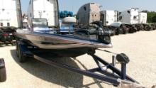 1991 CAJAN 1900 BASS BOAT & TRAILER,  20' BOAT, JOHNSON GT150 OUTBOARD ENGINE, M