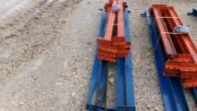 LOT OF HEAVY DUTY PALLET RACKING TRACKS, BRACES & BOLTS,  AS IS WHERE IS