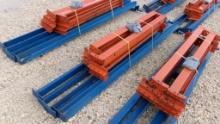 LOT OF HEAVY DUTY PALLET RACKING TRACKS, BRACES & BOLTS,  AS IS WHERE IS