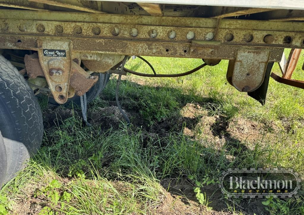 1982 GREAT DANE VAN TRAILER,  45', SLIDING TANDEM AXLES, SPRING RIDE, 22.5