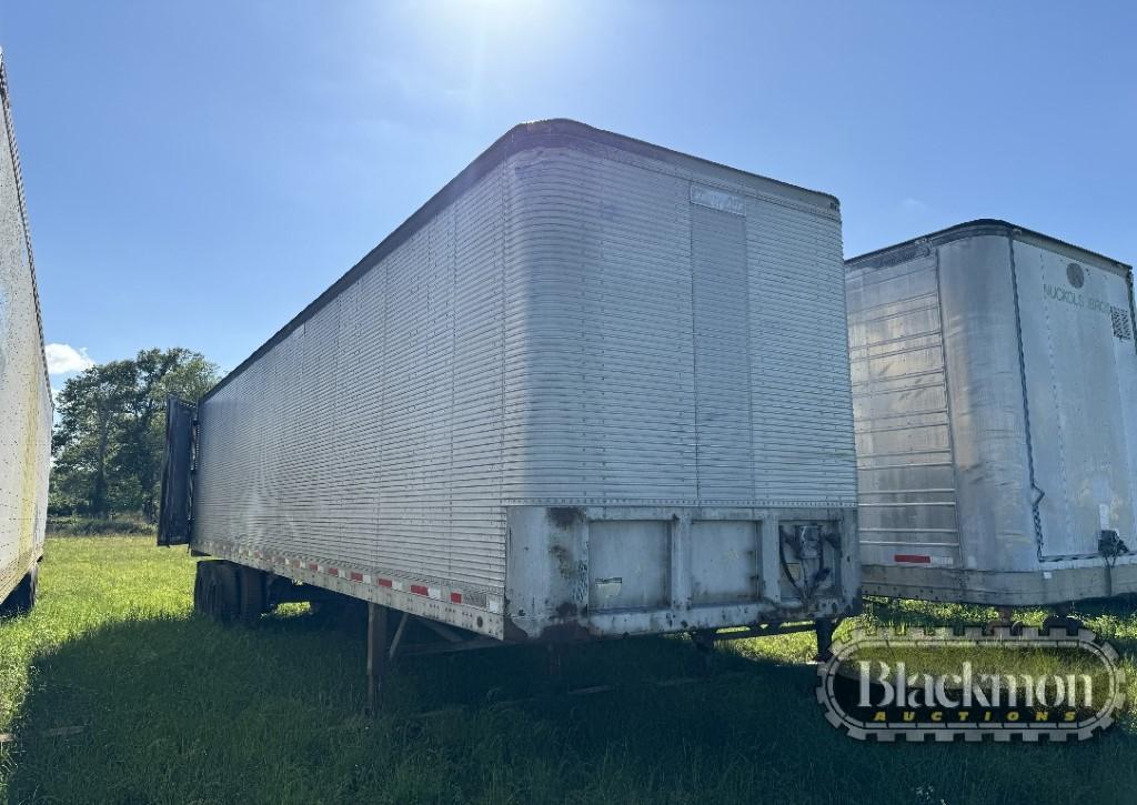 1979 FRUEHAUF VAN TRAILER,  40', SLIDING TANDEM AXLES, SPRING RIDE, 10.00 X