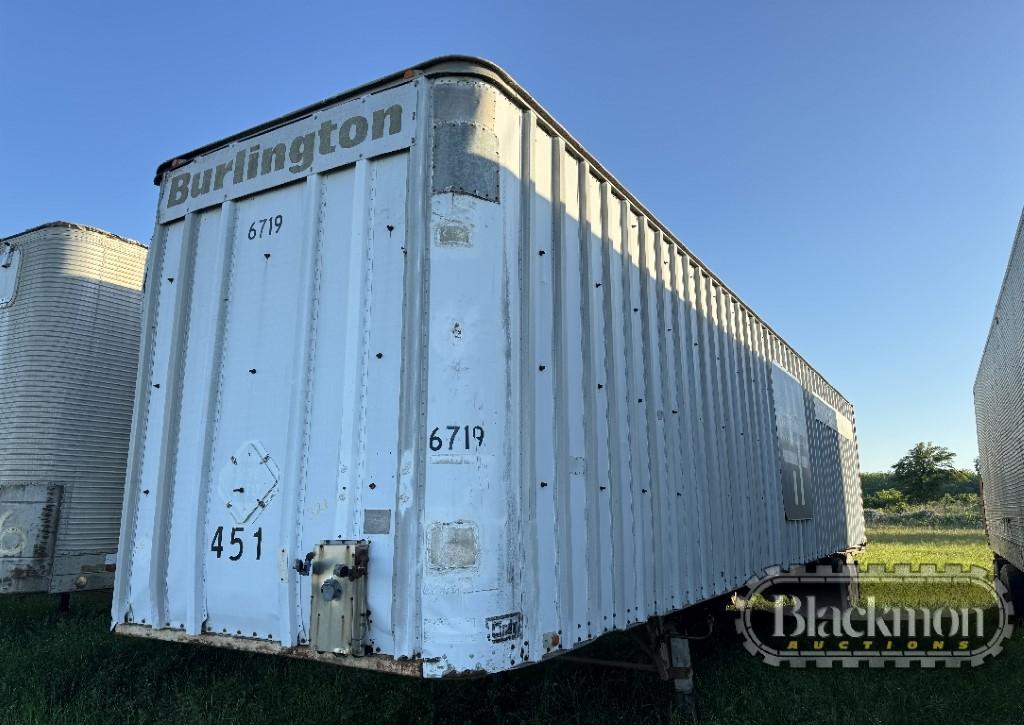 1974 GINDY VAN TRAILER,  45', SLIDING TANDEM AXLES, SPRING RIDE, 24.5 TIRES