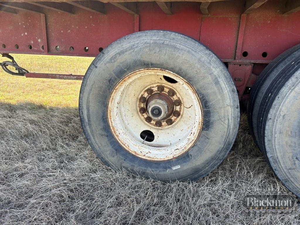 FLAT DECK TRASH TRAILER,  SLIDING TANDEM AXLE, DUAL TIRE, SPRING RIDE, **LO