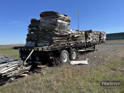 FLAT DECK TRAILER,  SLIDING TANDEM AXLE, DUAL TIRE, RATCHETING TIE DOWNS S#