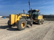 2018 John Deere 672G Grader, 8,764 Hours, Articulated, Cab, AC, Push Block,