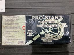 UNUSED PRO-START 20FT BOOSTER CABLES IN CARRYING CASE, 4 GAUGE