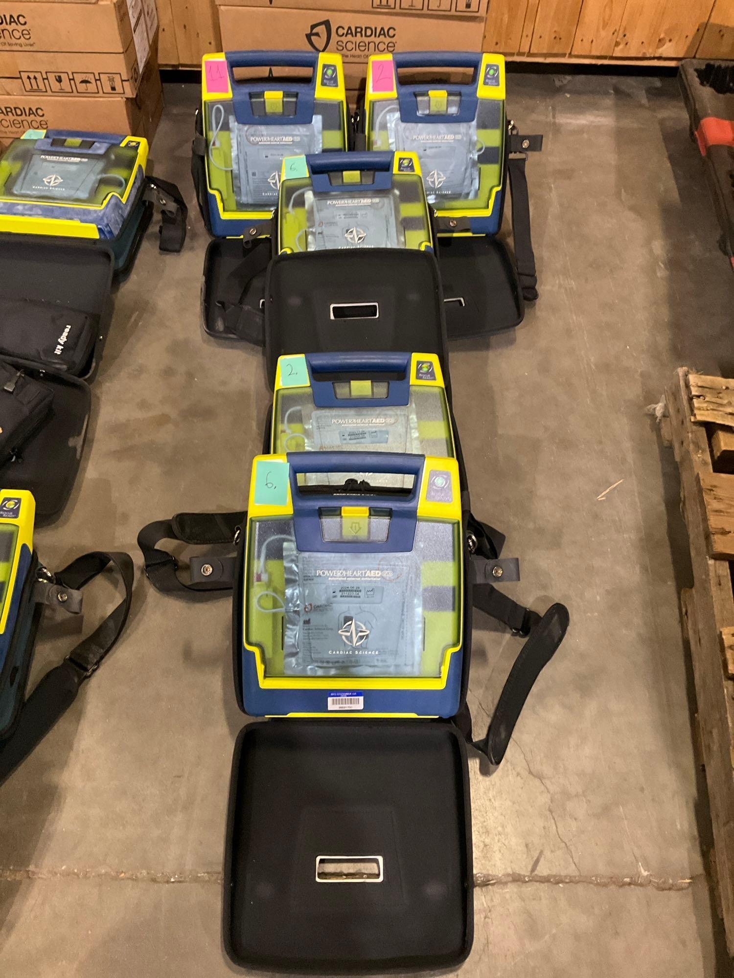 5 CARDIAC SCIENCE AUTOMATED EXTERNAL DEFIBRILLATORS...