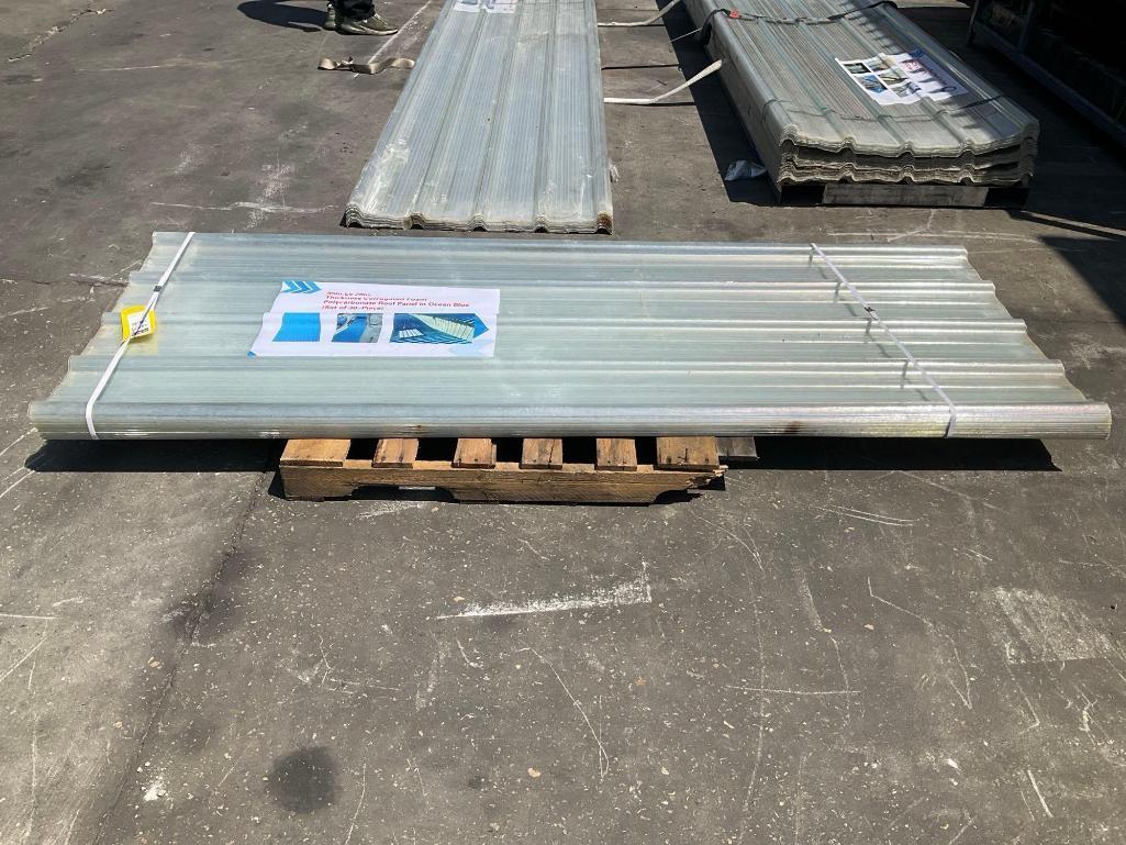 UNUSED POLYCARBONATE ROOF PANEL , THICKNESS CORRUGATED FOAM, APPROX 95" L x 28" , APPROX 30 PIECE