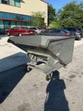 1 SELF DUMPING HOPPER WITH FORK POCKETS ON WHEELS