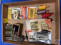 Assortment of Holesaws, Assortment of Drill Bits, Window Locks, Power Bits and Sockets, Vintage