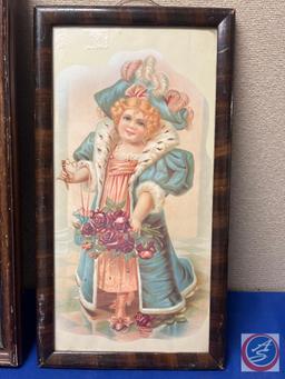 Vintage Framed Victorian Era Picture 18 1/2in. x 25 1/2in.,...Vintage Framed Victorian Era Picture