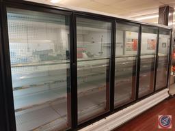 10 door freezer with shelving