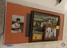 Racing and Nascar memorabilia in frames