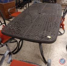 Iron patio table 28 x 84 x 40