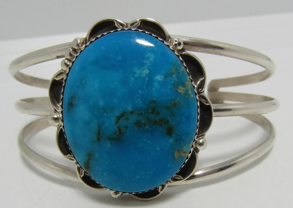 BBT TSOSIE TURQUOISE CUFF BRACELET STERLING SILVER