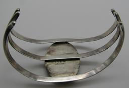 "JEL" ONYX CUFF BRACELET STERLING SILVER 44GRAMS