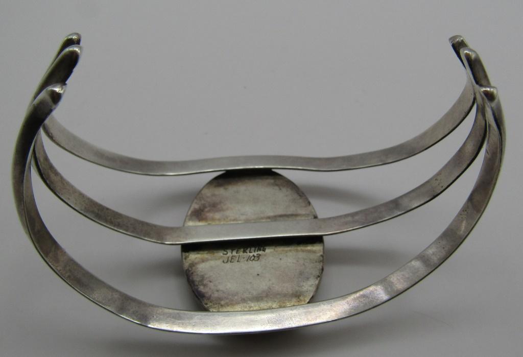 "JEL" ONYX CUFF BRACELET STERLING SILVER 44GRAMS