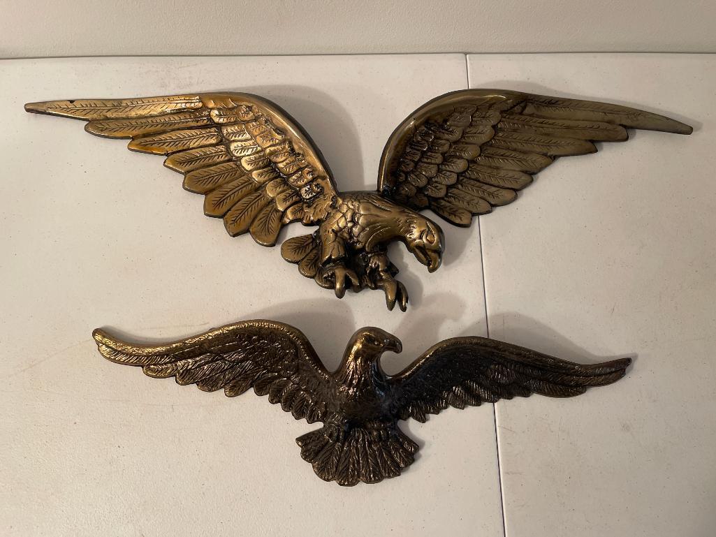 Group of 2 Metal Eagles