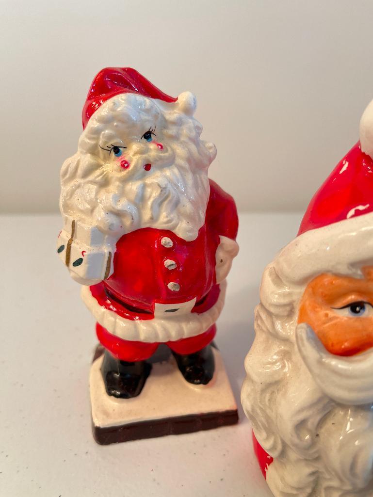 Group of 3 Vintage Ceramic Santas