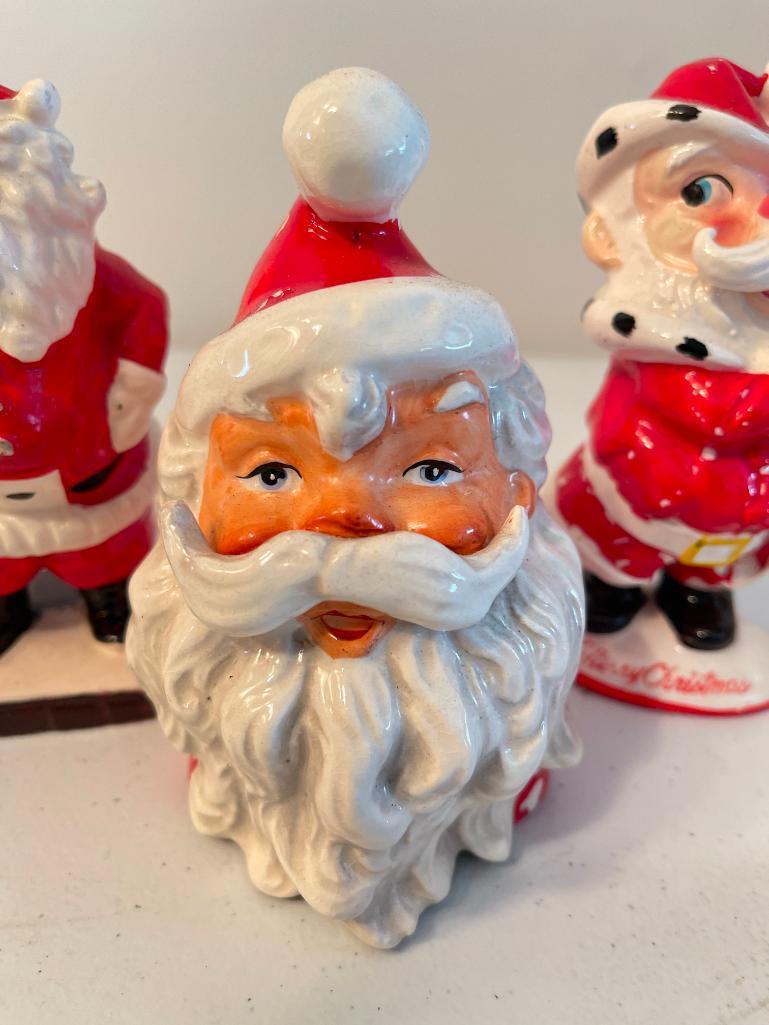 Group of 3 Vintage Ceramic Santas