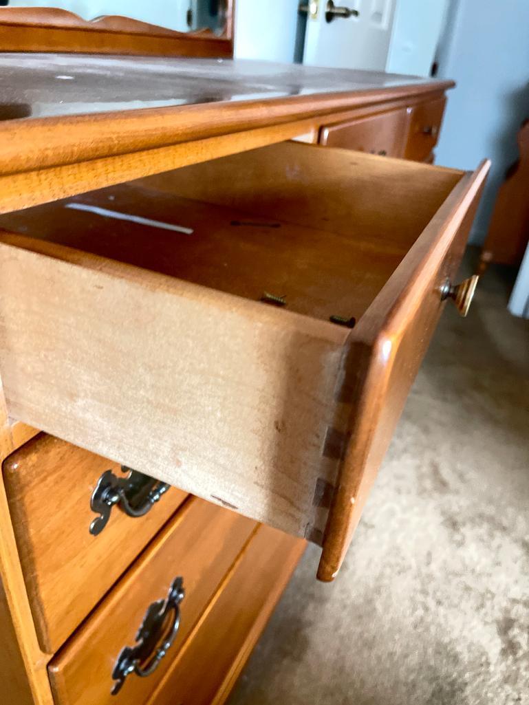 Vintage Wooden Dresser with Mirror