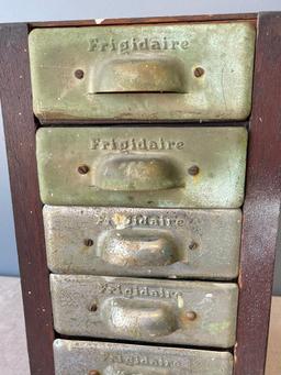 Vintage 6 Drawer Frigidaire Wooden Box