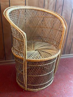 Wicker Chair with Padded Seat