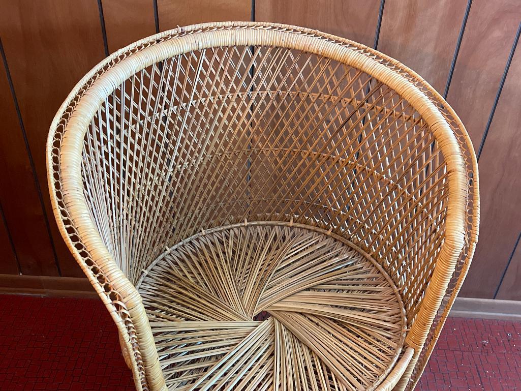 Wicker Chair with Padded Seat