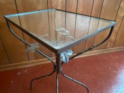 Metal Table with Glass Top