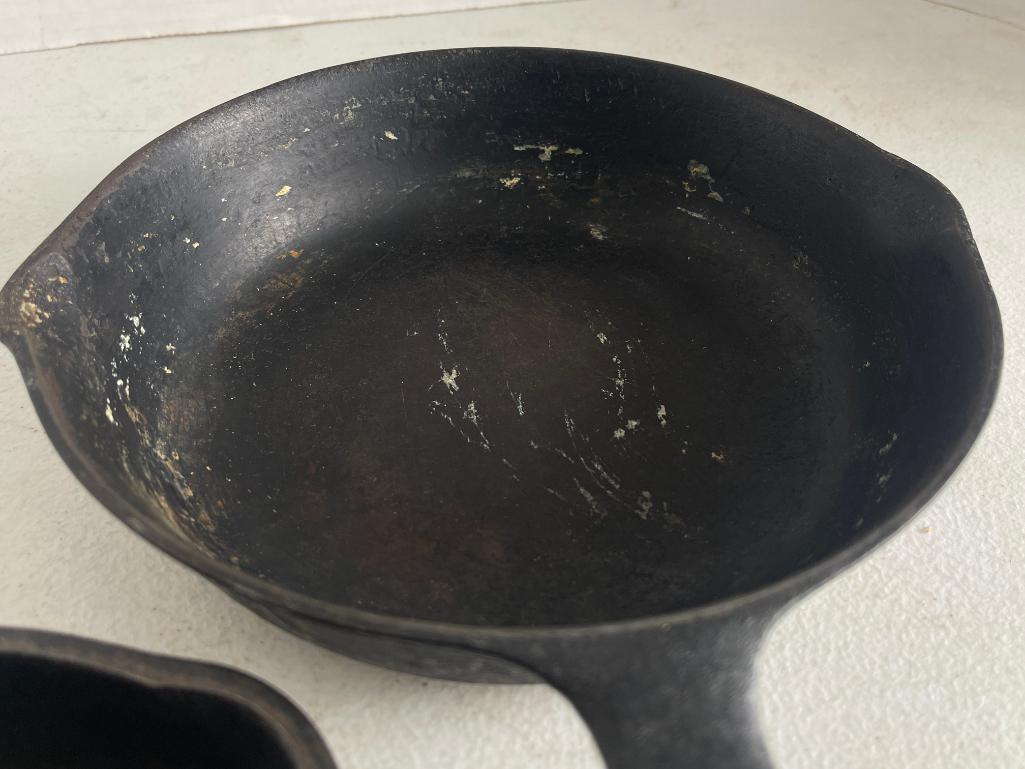 Group of 2 Cast Iron Skillets