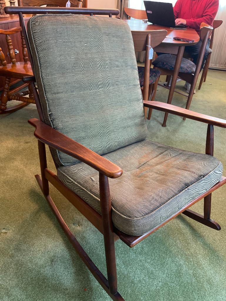 Vintage MCM Wooden Rocking Chair