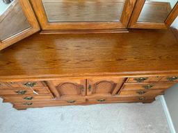 Stanley Oak Dresser with Folding Mirror