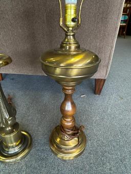 Group of 2 Brass Lamps