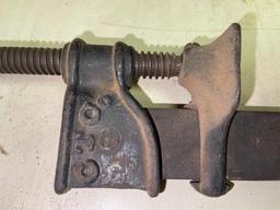 Three Antique HD Cast Iron Bar Clamps