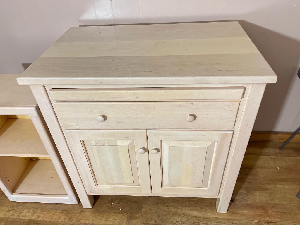 Two Blond Wood Furniture Pieces