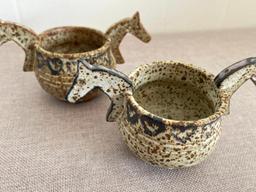 Pair of Tokheim Stoneware Mini Mugs