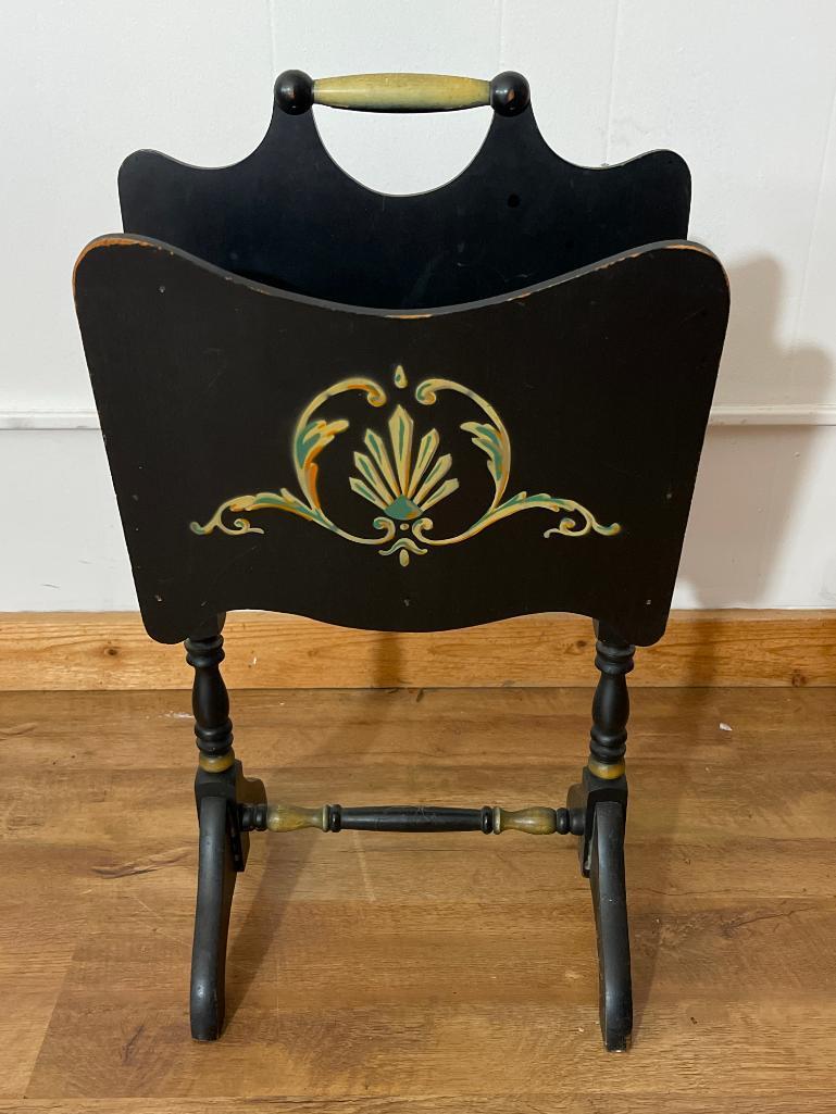 Vintage Wooden Magazine Rack