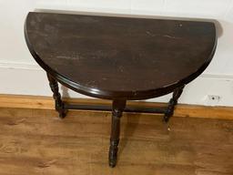 Vintage Wooden Half Circle Table